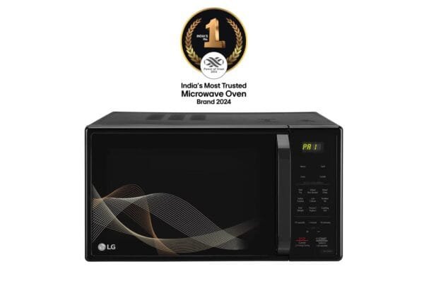 LG 21 L All-in-One Convection Microwave Oven with Stainless Steel Cavity, 151 Auto Cook Menu, Roti Basket (Black)
